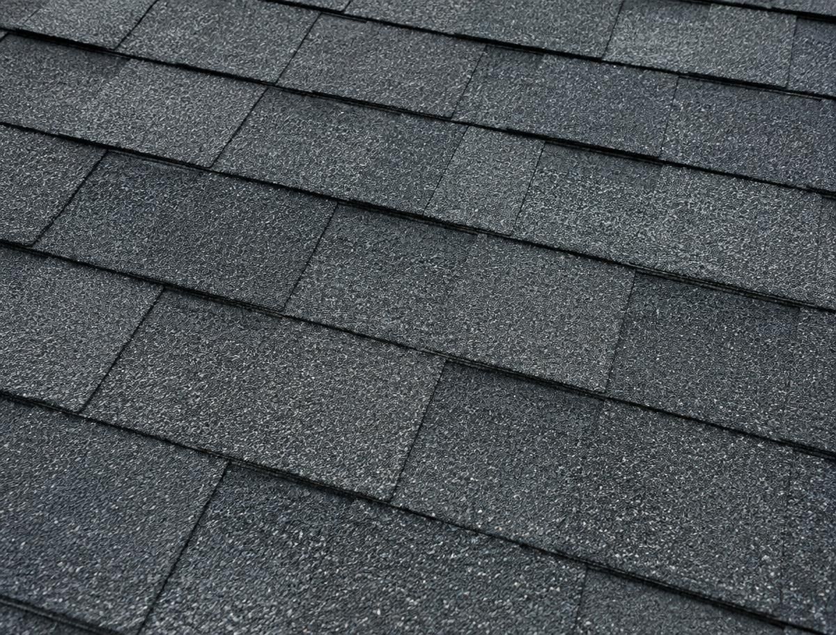Close-up of asphalt shingles on a residential roof